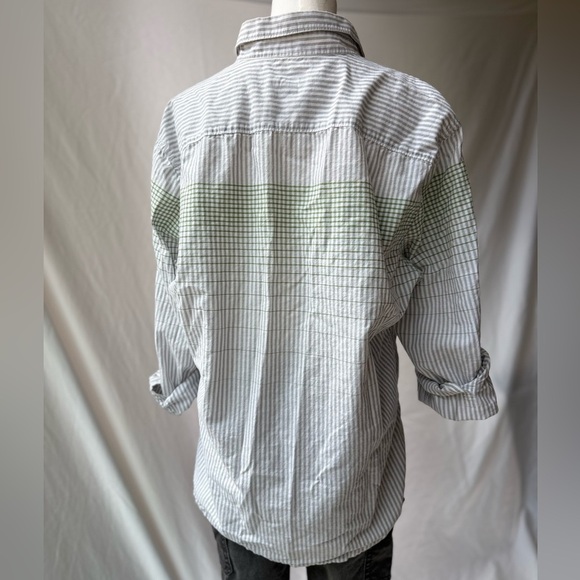 Dkny Green and Gray Casual Button Down Shirt - Picture 3 of 5